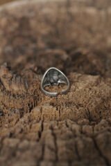 Ayarlanabilir Motifli Kuru Kafa Tasarımlı Erkek Yüzük