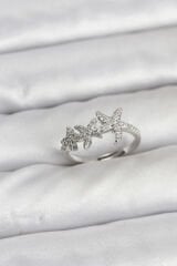 Pirinç Yıldız Model Gümüş Renk Kadın Yüzük