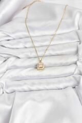 316L Çelik Zincir Gold Renk Baget Model Kadın Kolye