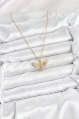 316L Çelik Zincir Gold Renk Melek Model Kadın Kolye