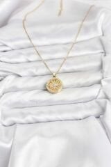 316L Çelik Zincir Gold Renk Kutup Yıldızı Kapaklı Model Kadın Kolye