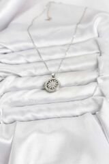 316L Çelik Zincir Gümüş Renk Kutup Yıldızı Kapaklı Model Kadın Kolye