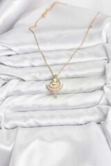 316L Çelik Zincir Gold Renk Balerin Model Kadın Kolye