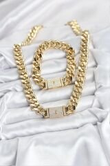 Xuping Gurmet Gold Renk Kolye ve Bileklik Seti