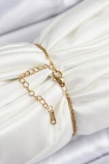 316L Çelik Zincir Turkuaz Mineli Sanatsal Portre Kuzey Yıldızı Model Gold Renk Kadın Bileklik