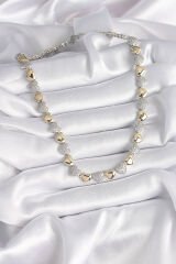 Pirinç Mix Renk Zirkon Taşlı Kalp Model VIP Exclusive Seri Kadın Kolye