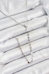 Pirinç Zirkon Taşlı Yıldız Figürlü Y Model Gümüş Renk Kadın Kolye