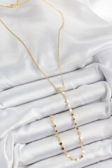 Pirinç Zirkon Taşlı Yıldız Figürlü Y Model Gold Renk Kadın Kolye