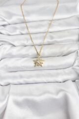 316L Çelik Zincir Gold Renk Yıldız Model Zirkon Taşlı Kadın Kolye