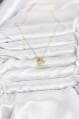 Pirinç Gold Renk Minimal Charmlı Kadın Kolye