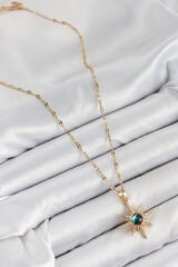 316L Çelik Zirkon Taşlı Kutup Yıldızı Model Gold Renk Kadın Kolye