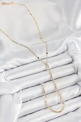 Pirinç Zirkon Taşlı Model Gold Renk Y Kolye