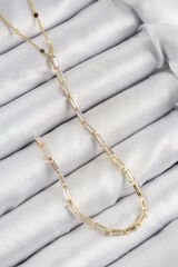 Pirinç Zirkon Taşlı Model Gold Renk Y Kolye