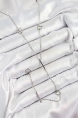 316L Çelik Kelebek Figürlü Y Model Gümüş Renk Kadın Kolye