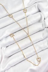 316L Çelik Kelebek Figürlü Y Model Gold Renk Kadın Kolye