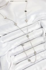 316L Çelik Kutup Yıldızı Figürlü Y Model Gümüş Renk Kadın Kolye