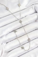 316L Çelik Kutup Yıldızı Figürlü Y Model Gümüş Renk Kadın Kolye