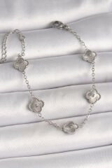 316L Çelik Gümüş Renk İşlemeli Baby Boy Yonca Model Kadın Bileklik