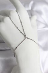 316L Çelik Gümüş Renk Parçalı Ezme Zincir Model Kadın Şahmeran