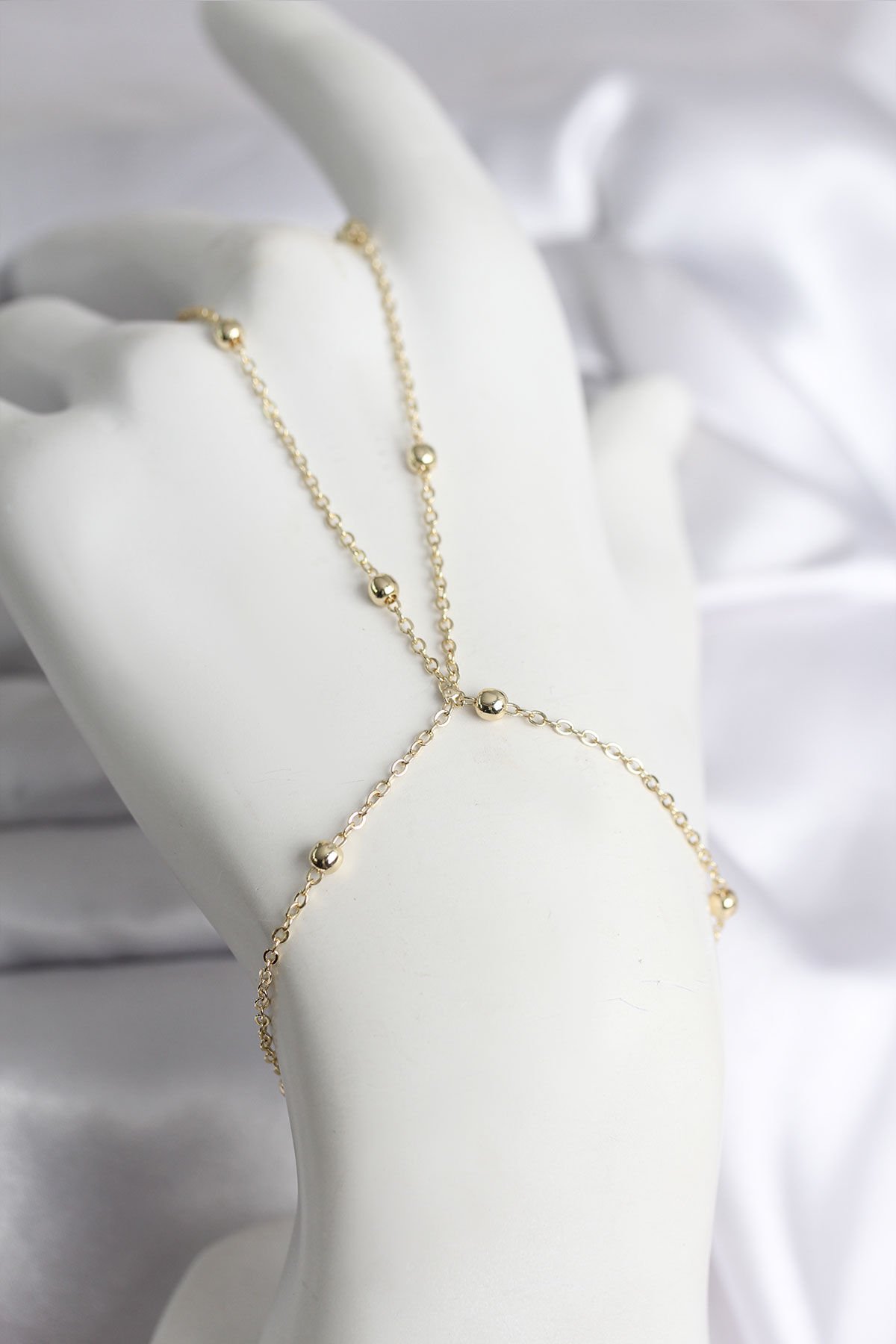 316L Çelik Gold Renk Topçuk Zincir Model Kadın Şahmeran