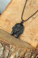 Krom Kaplama Siyah Renk Metal Firevun Tasarım Erkek Kolye