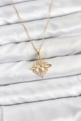 316L Çelik Zincir Gold Renk Sonsuzluk Model Zirkon Taşlı Kadın Kolye