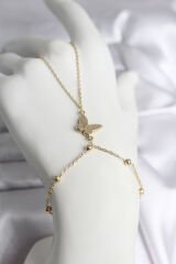 316L Çelik Gold Renk Kelebek Model Kadın Şahmeran