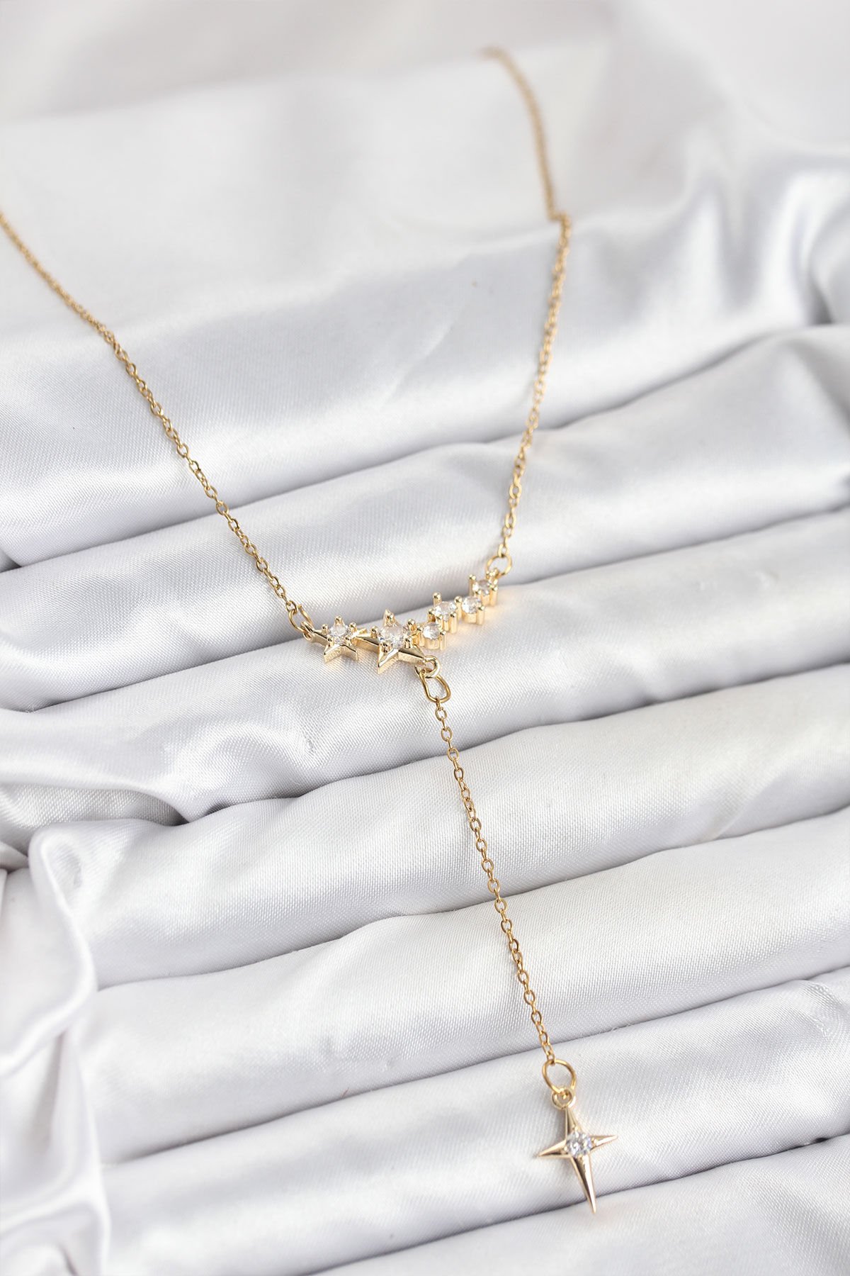 316L Çelik Zincir Gold Renk Yıldız Model Y Kadın Kolye