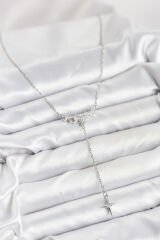 316L Çelik Zincir Gümüş Renk Yıldız Model Y Kadın Kolye