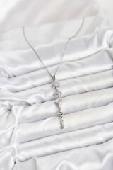 316L Çelik Zincir Gümüş Renk Güneş ve Enerji Model Kadın Y Kolye