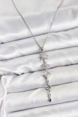 316L Çelik Zincir Gümüş Renk Güneş ve Enerji Model Kadın Y Kolye