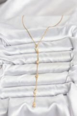 316L Çelik Zincir Gold Renkli Yıldız Model Kadın Y Kolye