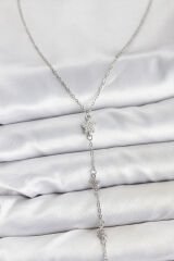 316L Çelik Zincir Gümüş Renkli Yıldız Model Kadın Y Kolye