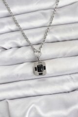 316L Çelik Zincir Gümüş Renk Vintage Model Kadın Kolye