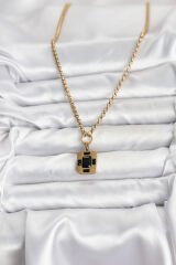 316L Çelik Zincir Gold Renk Vintage Model Kadın Kolye