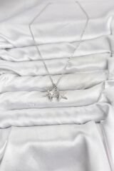 316L Çelik Zincir Gümüş Renk Deniz Yıldızı Model Zirkon Taşlı Kadın Kolye