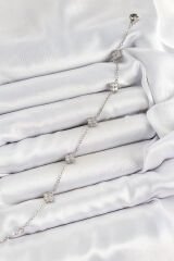 316L Çelik Yonca Model Gümüş Renk Kadın Bileklik