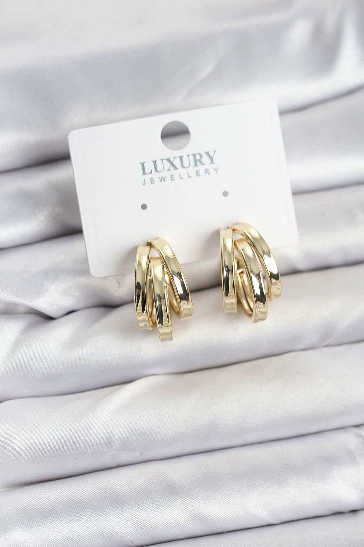 Pirinç Gold Renk Vintage Halka Model Kadın Küpe