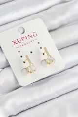 Xuping Zirkon Taşlı I Model Gold Renk Kadın Küpe