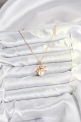 316L Çelik Zincir Gold Renk Kardan Adam Model Yılbaşı Temalı Kadın Kolye