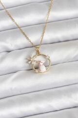 316L Çelik Zincir Gold Zirkon Taşlı Yılbaşı Temalı Kadın Kolye