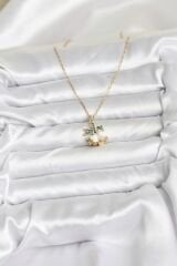 316L Çelik Zincir Gold Renk Chirtsmas Bell Model Yılbaşı Temalı Kadın Kolye