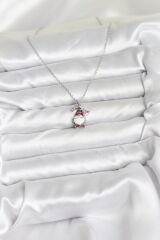 316L Çelik Zincir Gümüş Renk Yılbaşı Teması Kadın Kolye