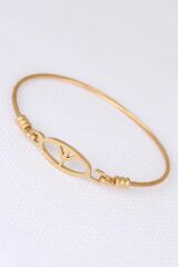 Gold Metal Çelik Figürlü Erkek Kelepçe Bileklik