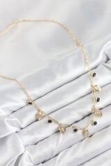 Pirinç Zirkon Taşlı Sallantılı Damla Model Gold Renk Kadın Kolye