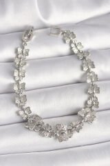 Pirinç Gümüş Renk Zirkon Taşlı Kelebek Model Zincir Kadın Bileklik