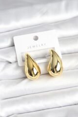 Gold Renk Damla Küpe 30 mm