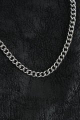 316L Çelik Klasik Oval Zincir Model Gümüş Renk Erkek Kolye