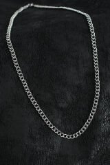 316L Çelik Klasik Oval Zincir Model Gümüş Renk Erkek Kolye