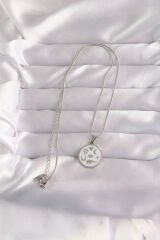 316L Çelik Gümüş Renk Beyaz Mineli Karışık Figürlü Tarot Kolye